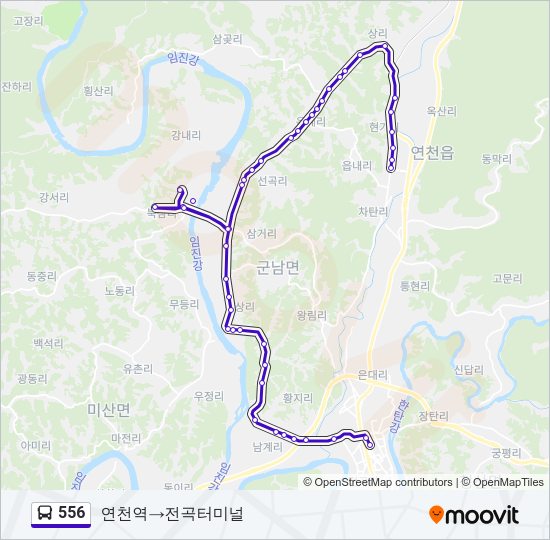 556 버스 노선 지도