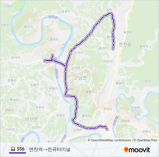 556 bus Line Map