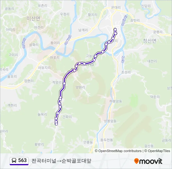 563 Bus Line Map