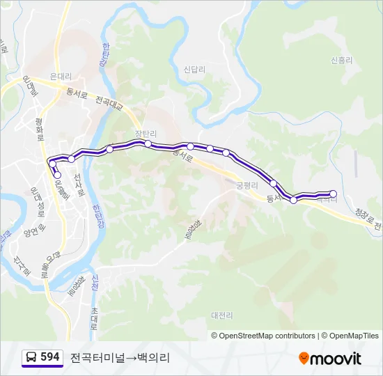 594 버스 노선 지도