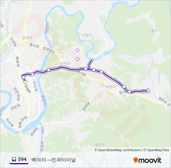 594 버스 노선 지도