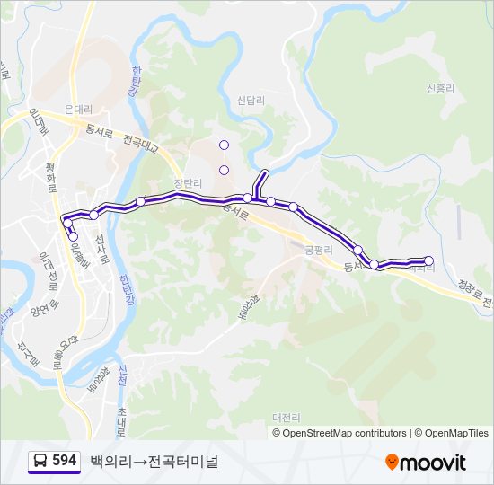 594 bus Line Map