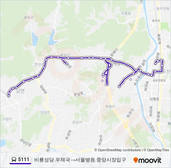 5111 Bus Line Map