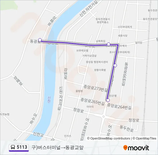 5113 Bus Line Map