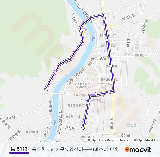 5113 Bus Line Map