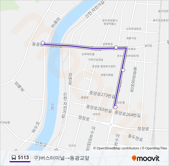 5113 bus Line Map