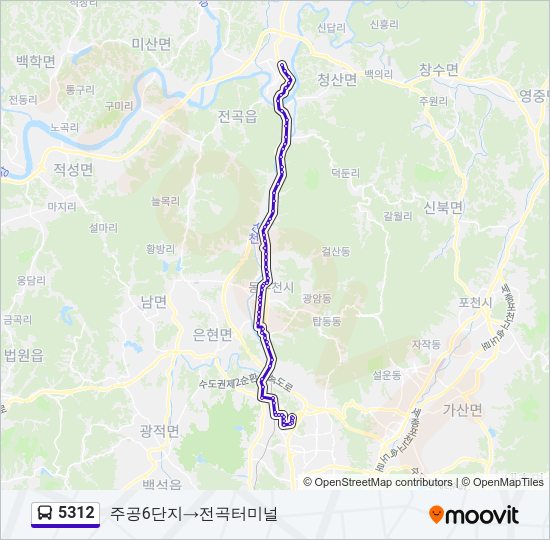 5312 버스 노선 지도