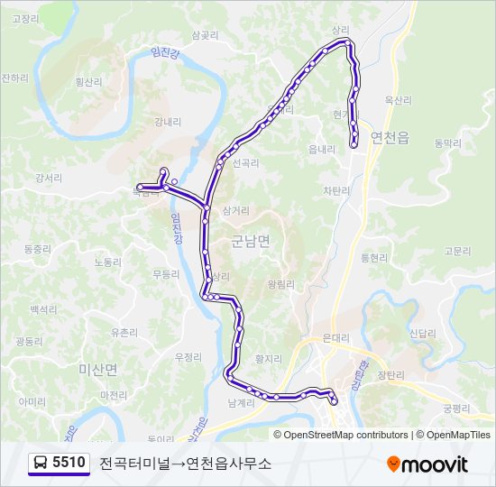 5510 버스 노선 지도