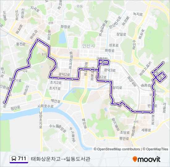 711 Bus Line Map