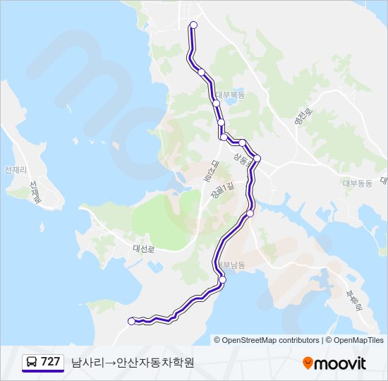 727 버스 노선 지도