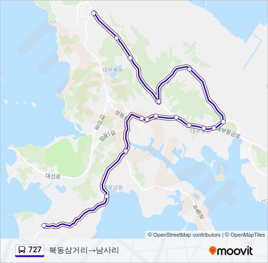 727 Bus Line Map