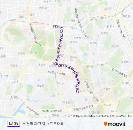 38 Bus Line Map