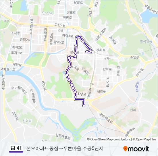 41 버스 노선 지도