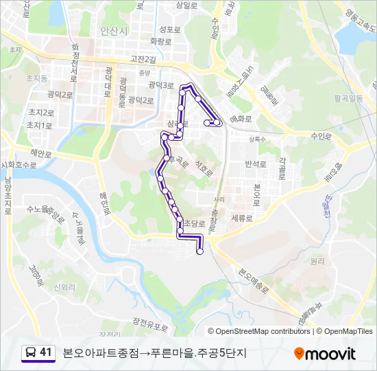 41 Bus Line Map