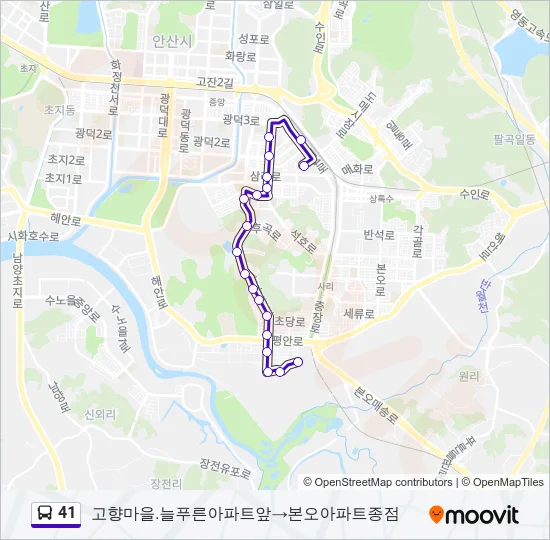 41 버스 노선 지도