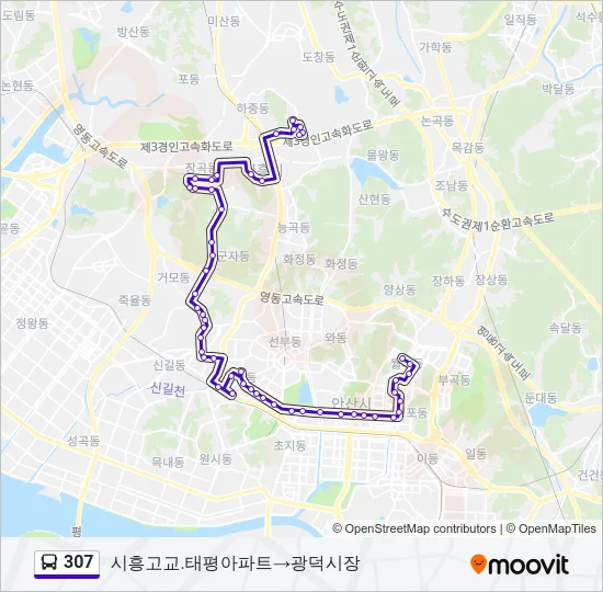 307 Bus Line Map