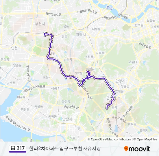 317 버스 노선 지도