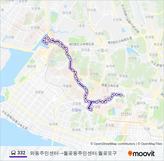 332 Bus Line Map