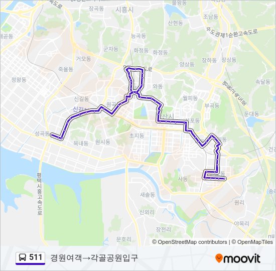 511 bus Line Map