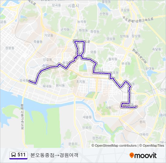 511 Bus Line Map