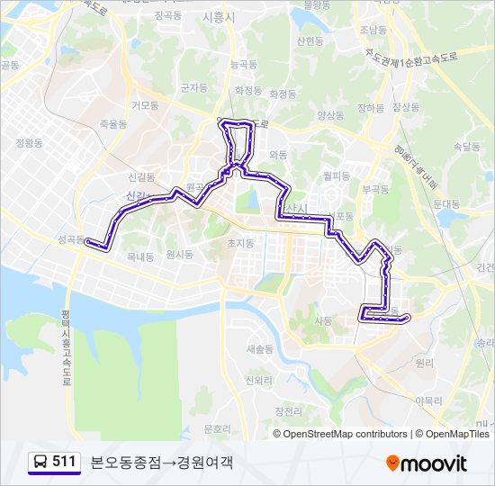 511 bus Line Map
