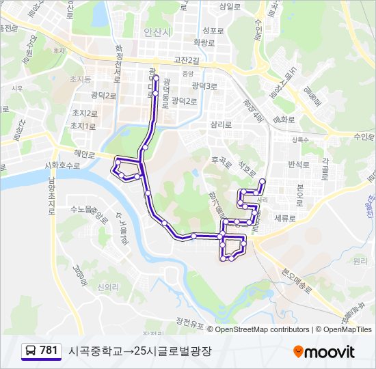 781 버스 노선 지도