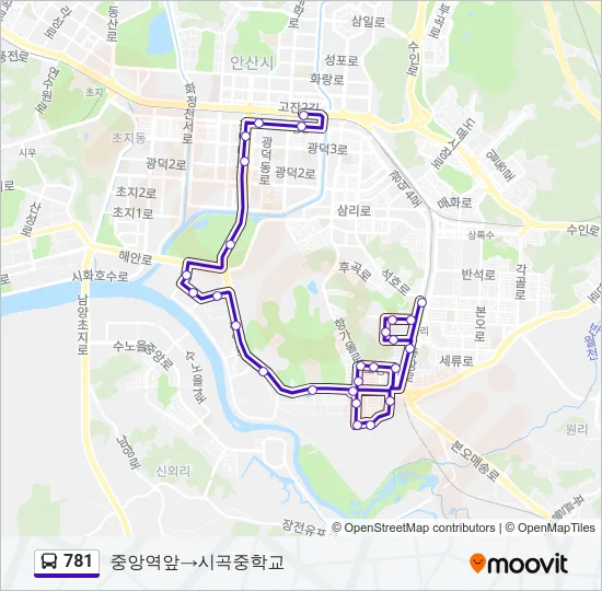 781 버스 노선 지도