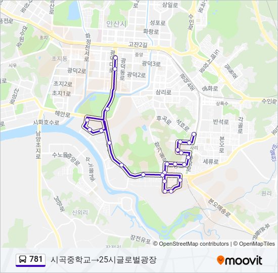 781 bus Line Map