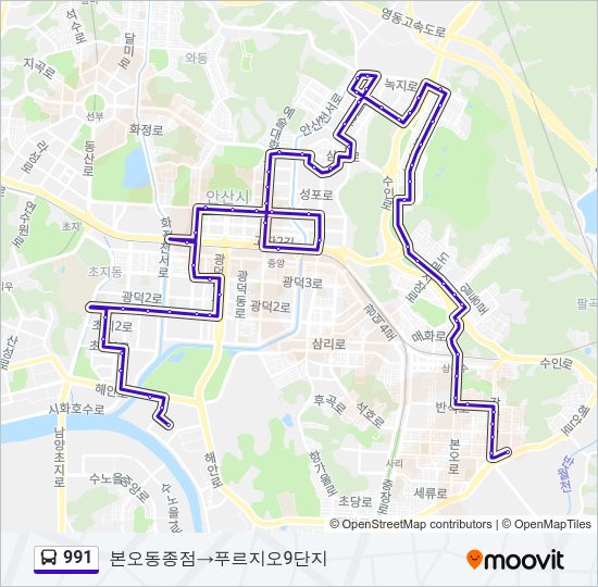 991 Bus Line Map