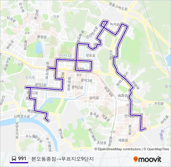 991 Bus Line Map
