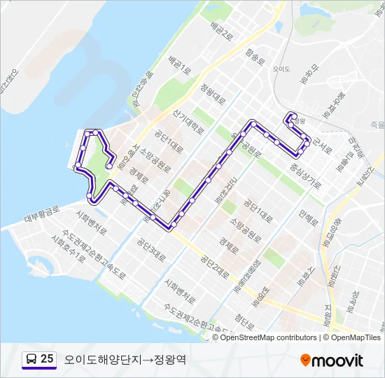 25 버스 노선 지도