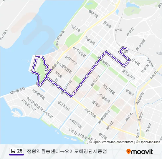 25 버스 노선 지도