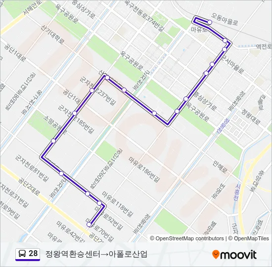 28 Bus Line Map