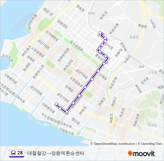 28 Bus Line Map
