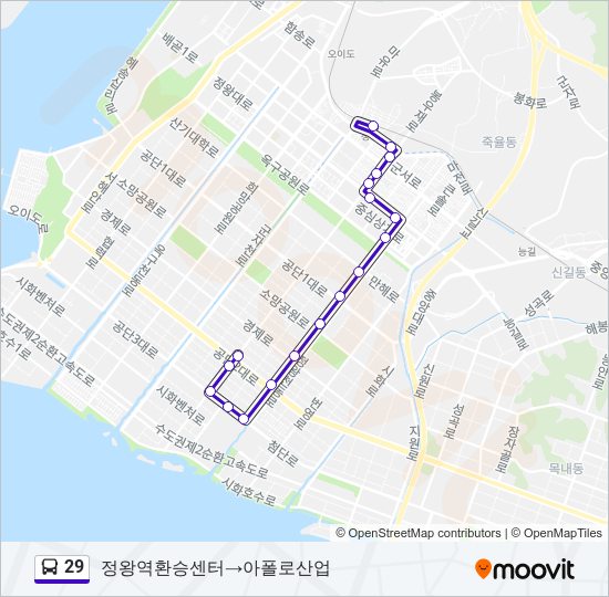 29 bus Line Map