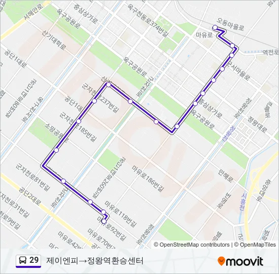 29 버스 노선 지도