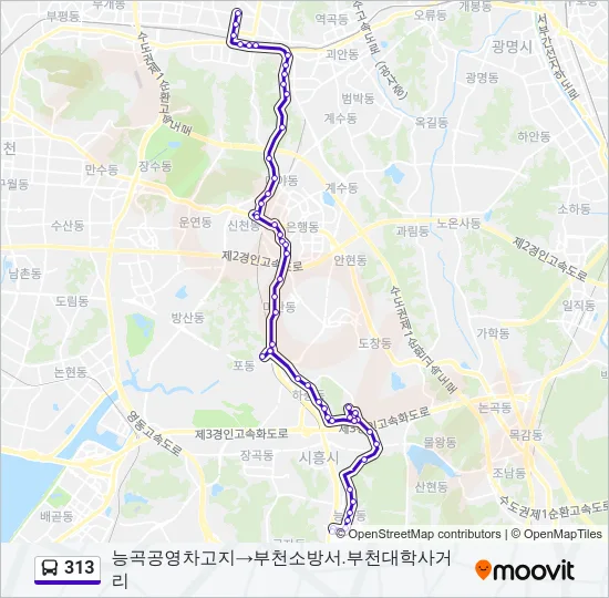 313 Bus Line Map