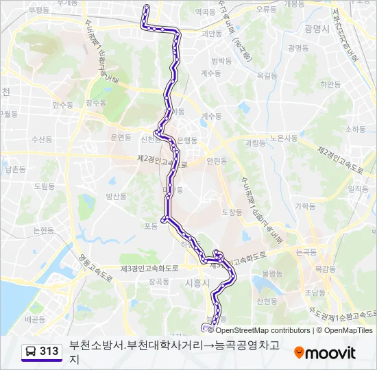 313 Bus Line Map