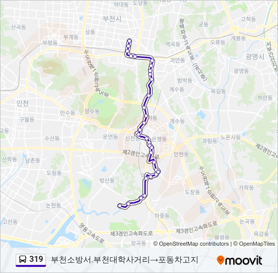 319 Bus Line Map