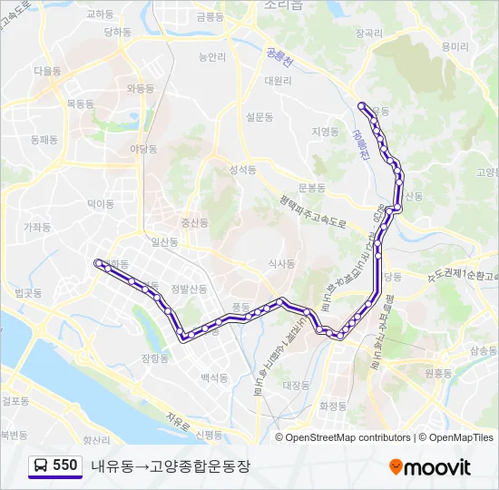 550 버스 노선 지도