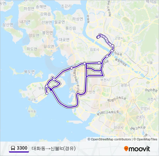 3300 버스 노선 지도