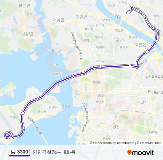3300 버스 노선 지도