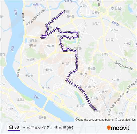 80 버스 노선 지도