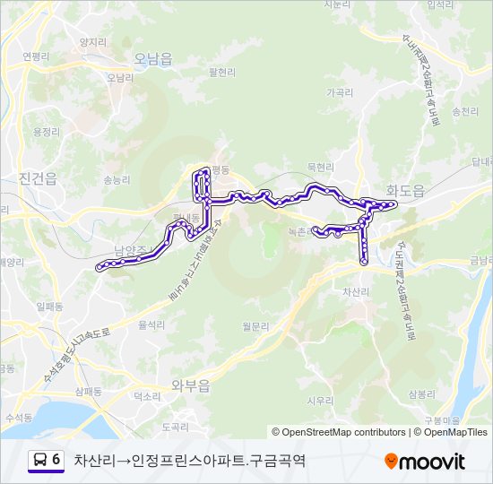 6 버스 노선 지도