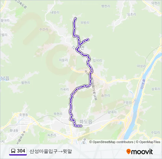 304 버스 노선 지도