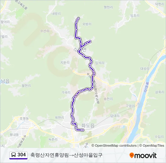 304 버스 노선 지도