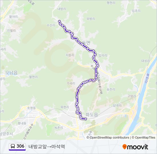 306 버스 노선 지도