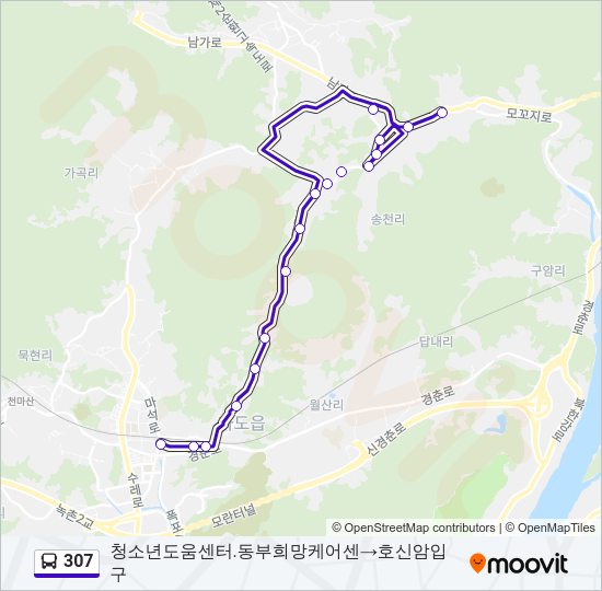 307 버스 노선 지도