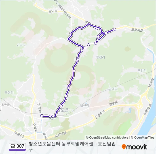 307 Bus Line Map