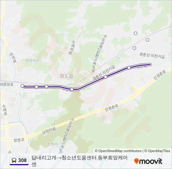 308 Bus Line Map